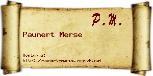 Paunert Merse névjegykártya